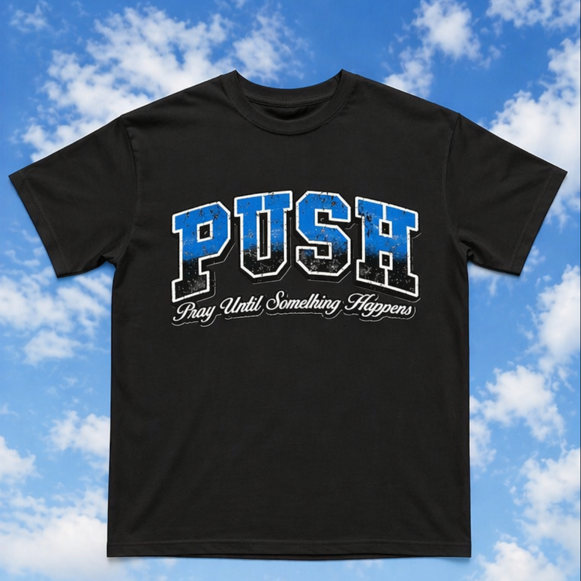 Icy Blue PUSH T-shirt ( Black)